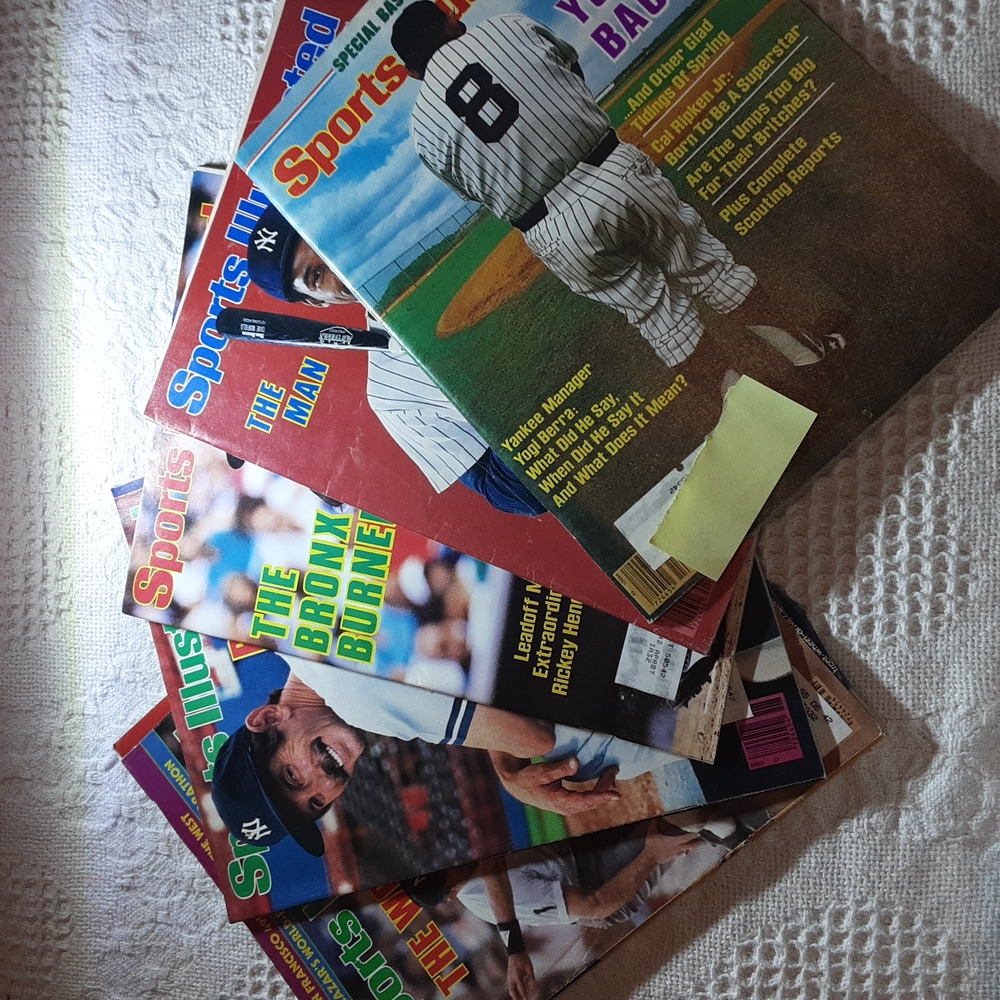 5 Vintage Sports Illustrated Magazines-New York Yankees